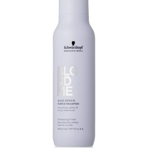 Blondme Bond Repair Purple Shampoo Šampūnas su violetinės spalvos pigmentais šviesintiems plaukams