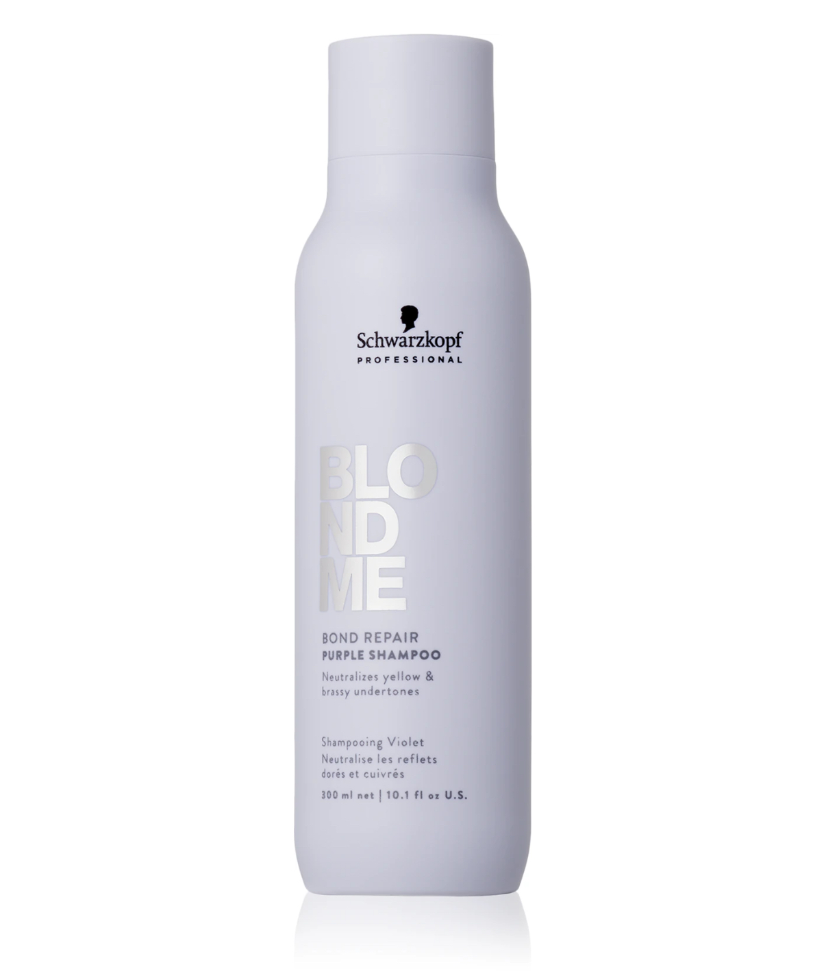 Blondme Bond Repair Purple Shampoo Šampūnas su violetinės spalvos pigmentais šviesintiems plaukams